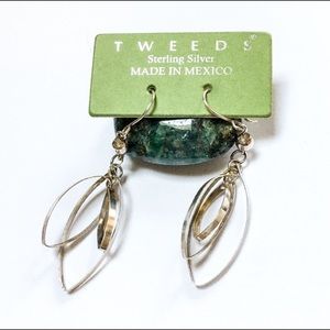 NEW TWEEDS 925 Twirling Dangle Earrings 2-3/8”